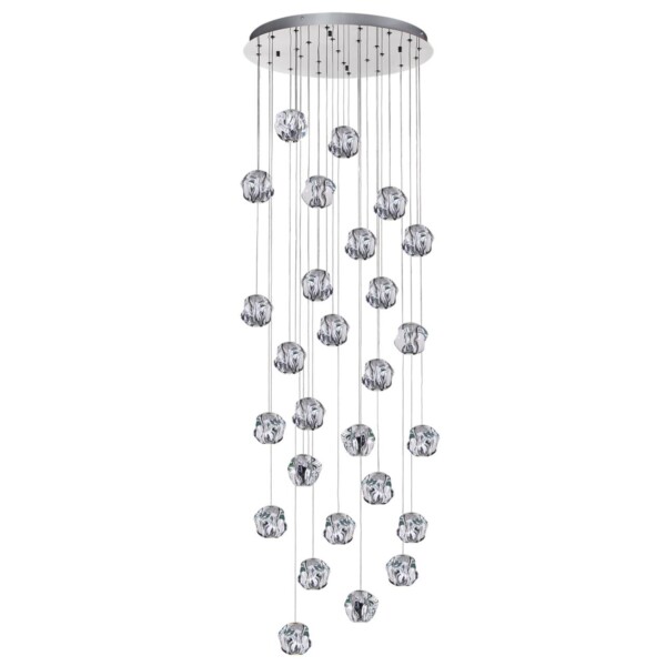 5084/120L L-VISION ODL25 561 хром/прозрачный/металл/акрил Люстра каскадная LED 120W 4000K 6000Лм JEMSTONE