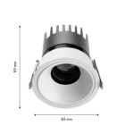 4788-1C, врезной светильник, D85xH89, cutout:D75, LEDx9W,450LM, 3000/4000/6000K, CRI>90, beam angle:45, IP65, included — изображение 3