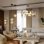 5407/92L MODERN ODL_EX25 101 черный/золото/металл/стекло Люстра LED 92W 3000K 8990Лм MAGNET — изображение 2