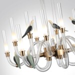 5431/30L L-VISION ODL_EX24 093 золотой(под латунь)/белый градиент/беж./зеленый/ металл/стекло/керамика Люстра LED 30W 4000K LARK — изображение 5