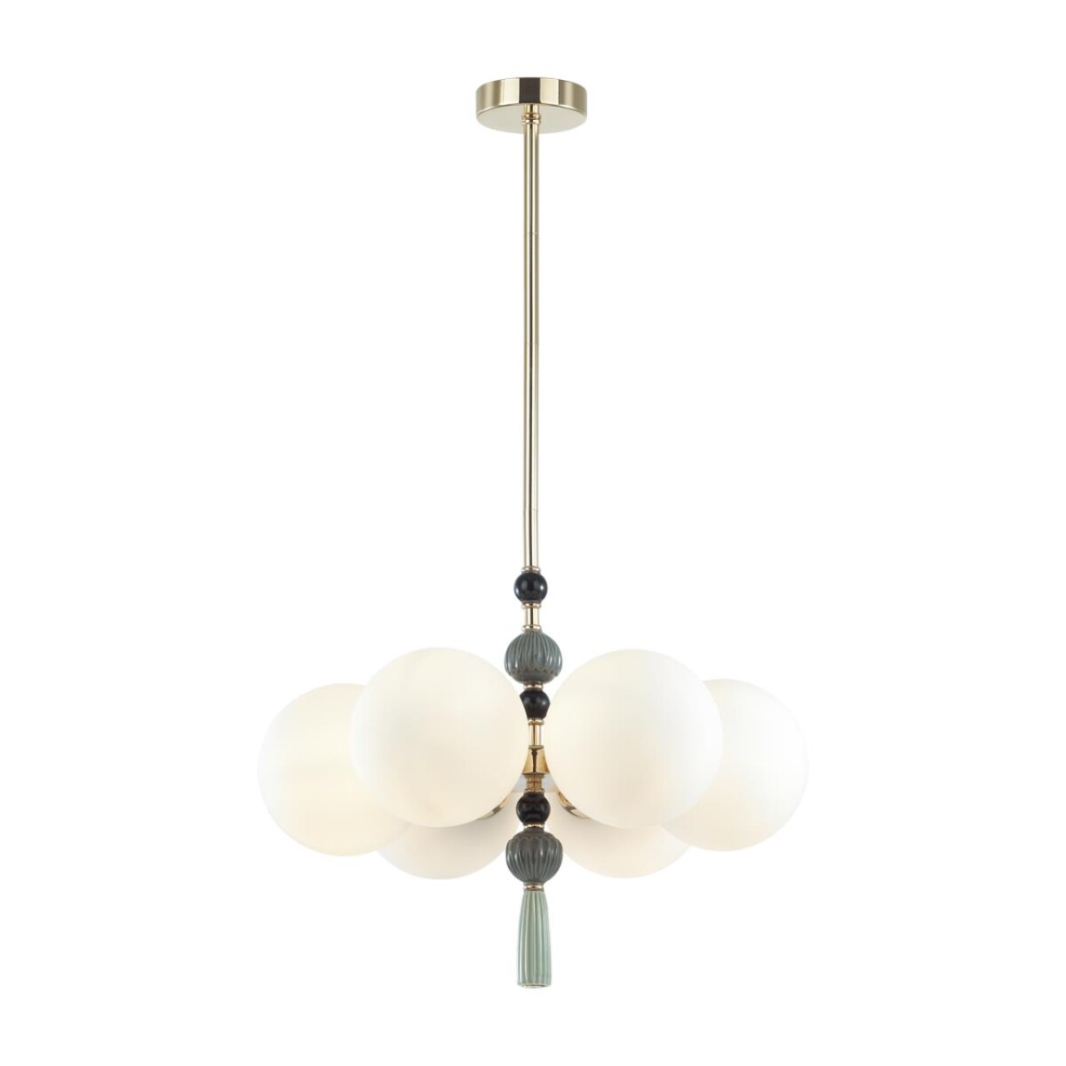 5405/6 MODERN ODL_EX23 123 золотой/серый/зеленый/белый матовый металл/керамика/стекло Люстра E14 6*40W PALLE — изображение 3