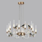 5431/30L L-VISION ODL_EX24 093 золотой(под латунь)/белый градиент/беж./зеленый/ металл/стекло/керамика Люстра LED 30W 4000K LARK — изображение 4