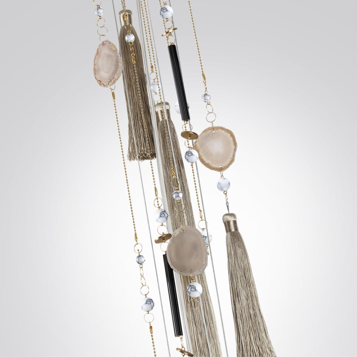 5432/8 MODERN ODL_EX25 089 золотой(под латунь)/стекло/кисточка/агат Люстра E14 8*40W FIOLENT — изображение 8