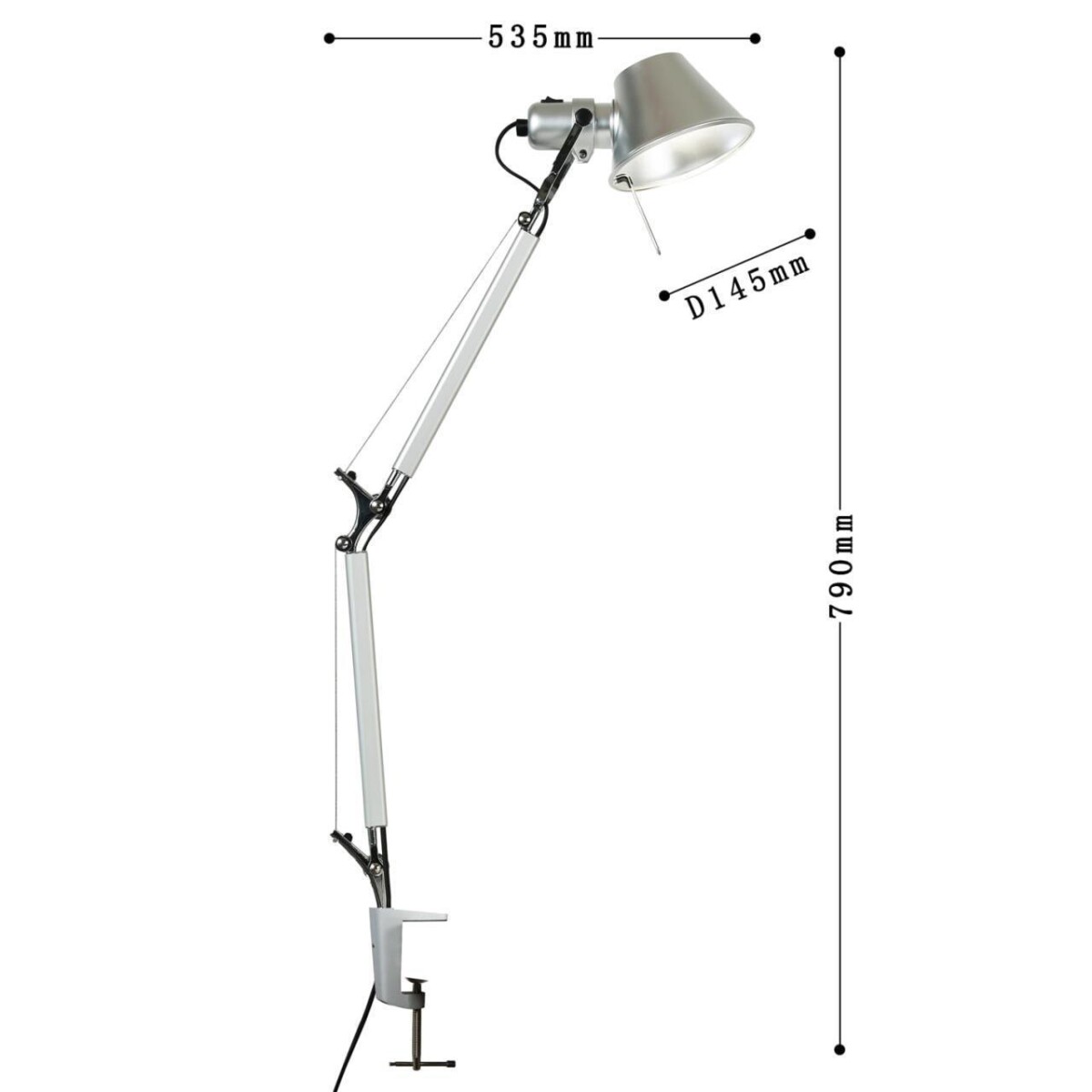 1870-1T, настольный светильник, D145xW535xH790, 1xE27x40W, excluded — изображение 3