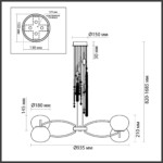 5432/8 MODERN ODL_EX25 089 золотой(под латунь)/стекло/кисточка/агат Люстра E14 8*40W FIOLENT — изображение 3