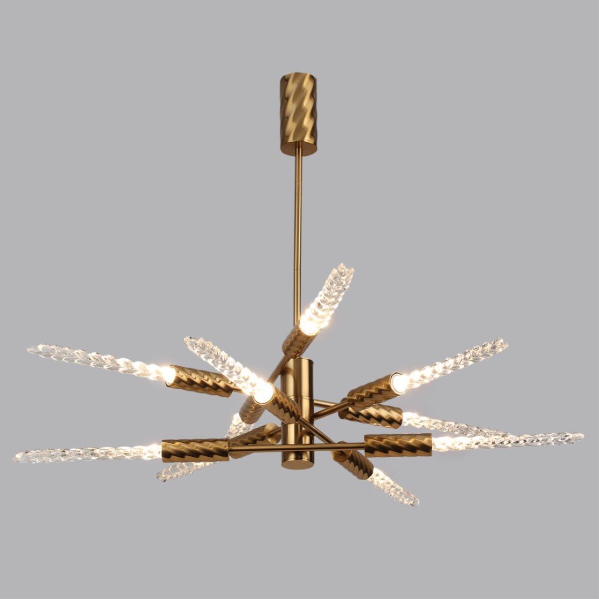 5449/28L L-VISION ODL_EX26 039 сатинированн.латунь/прозрачн./металл/стекло Люстра LED 28W (10*2.8W) 3000K 1260Лм KOLOS — изображение 5