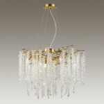 5005/8 HALL ODL23 617 золотой/прозрачный металл/хрусталь Люстра G9 8*40W BANCHE — изображение 5