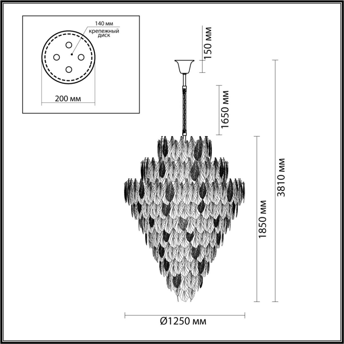 5052/86 HALL (В 4-х КОРОБКАХ) ODL24 609 золото/белый/прозрачный/металл/стекло/фарфор/металл Люстра E14 86*25W LACE — изображение 1