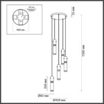 5058/25LA PENDANT ODL24 385 золотой/янтарный/металл/стекло Люстра каскадная LED 5*5W 3000K SCROW