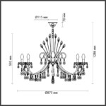 4977/10 HALL ODL23 627 золотой/хрусталь Люстра E14 10*40W VERSIA — изображение 2