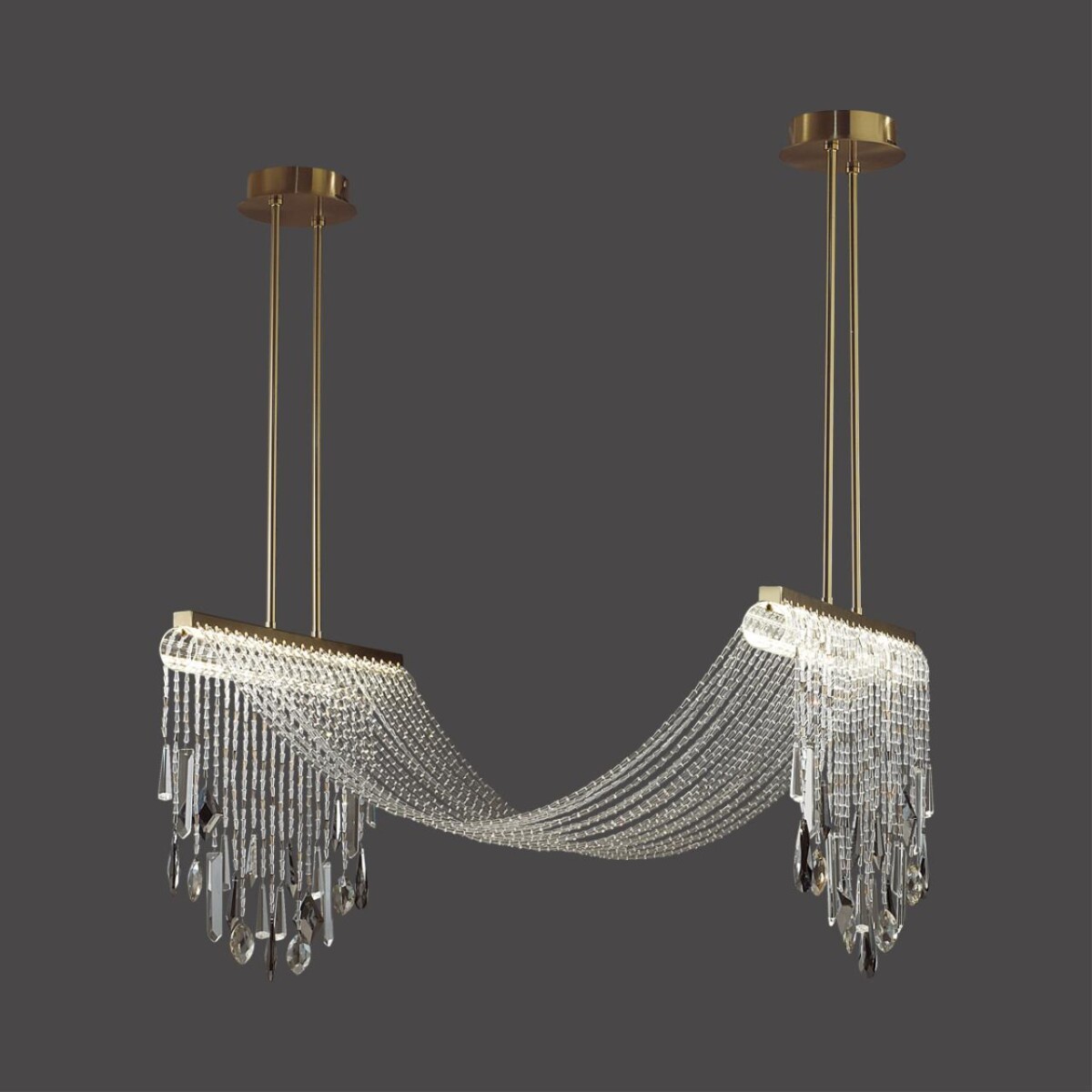 5420/48L HALL ODL_EX25 065 античная бронза/металл/стекло/хрусталь Люстра LED 2*24W (два вывода) 4000K 2239Лм AFINA — изображение 4