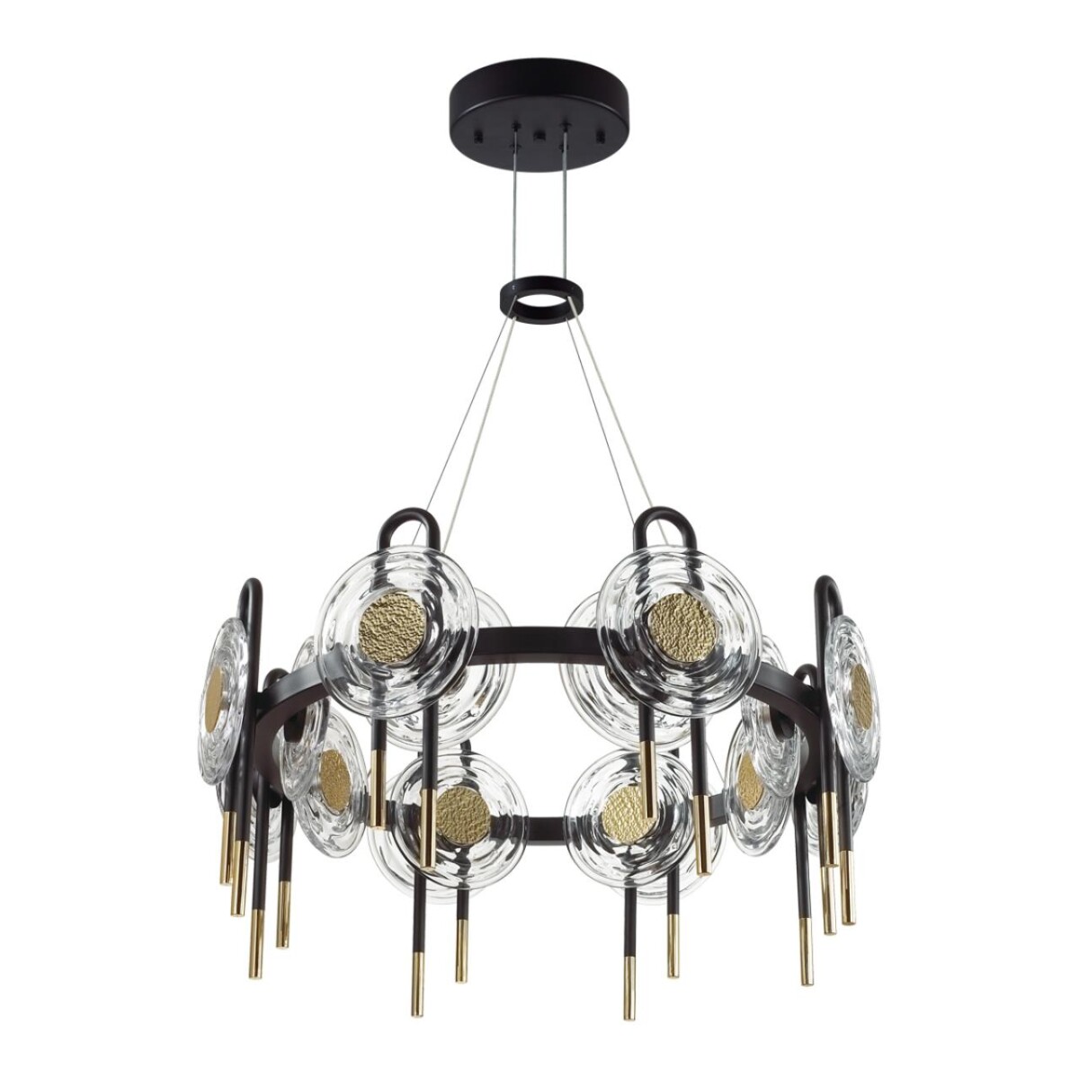 78e8aa51ab6653de91df9718fc2a718d 5407/92L MODERN ODL_EX25 101 черный/золото/металл/стекло Люстра LED 92W 3000K 8990Лм MAGNET — изображение 1