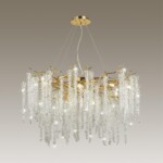 5005/14 HALL ODL23 617 золотой/прозрачный металл/хрусталь Люстра G9 14*40W BANCHE — изображение 5