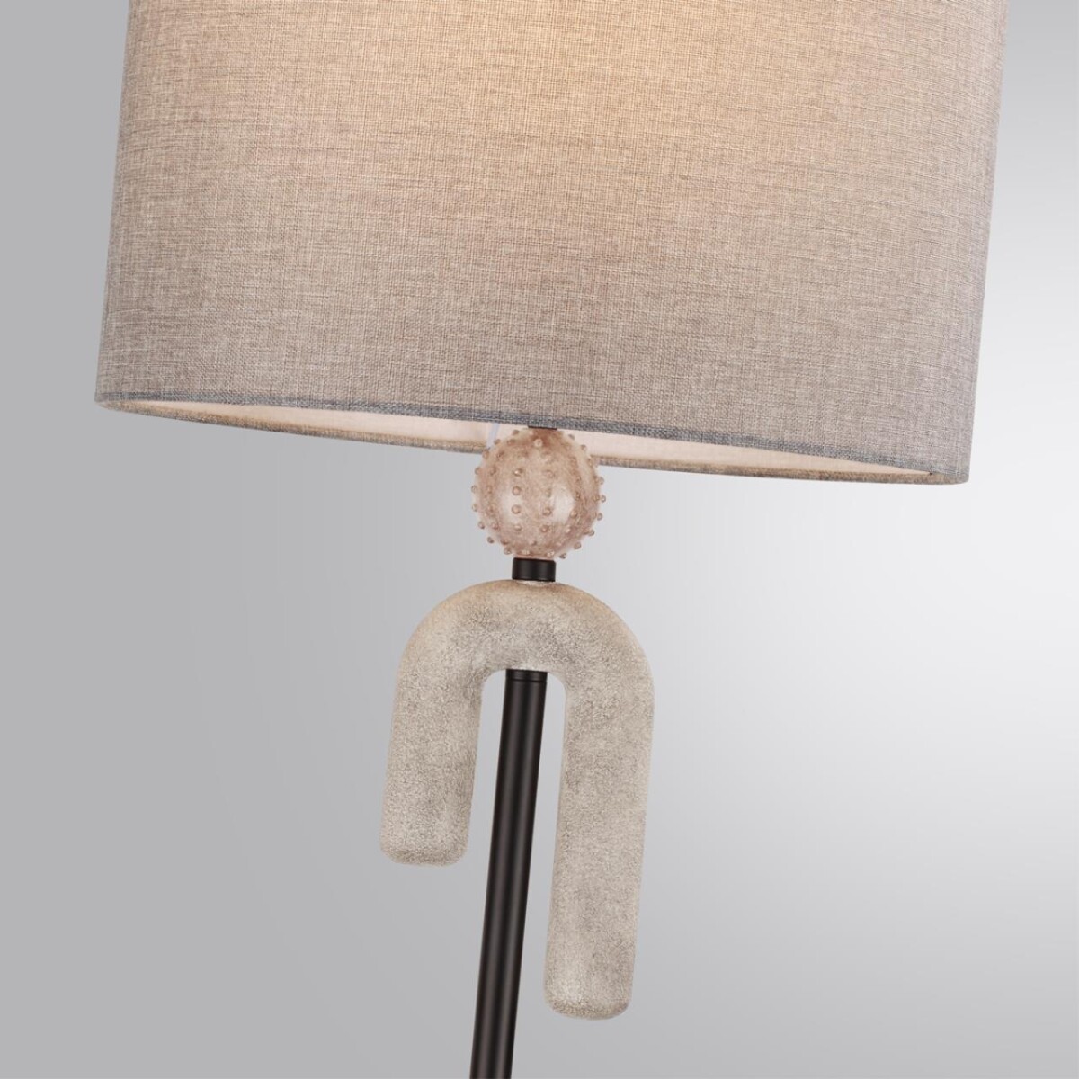 5410/1FA MODERN ODL_EX24 115 черный матовый/серый /металл/полирезин/ткань Торшер E27 1*60W BAGEL — изображение 5