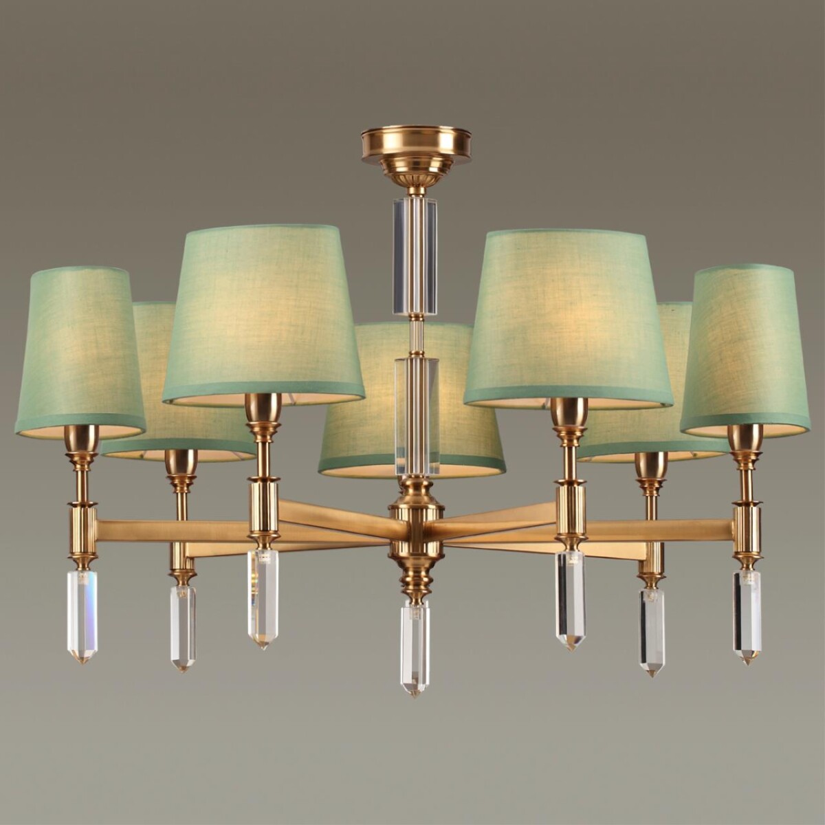 4887/7 MODERN ODL_EX22 159 бронзовый/зеленый/ткань Люстра E14 7*40W LONDON — изображение 4