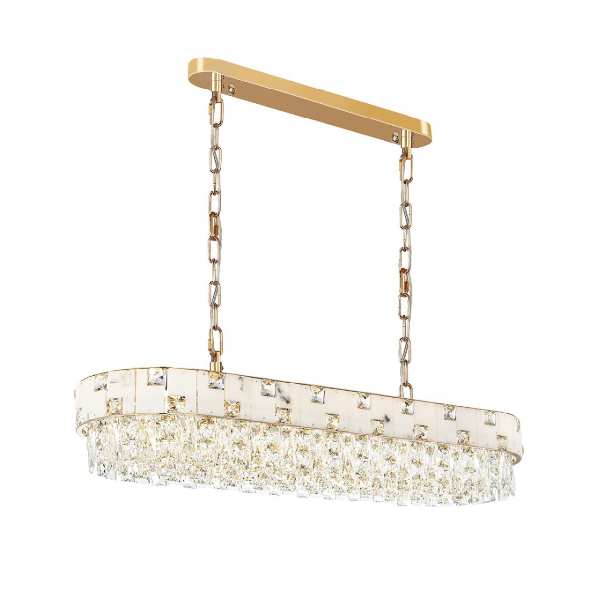 5076/10 HALL (В 2-х КОРОБКАХ) ODL24 599 золото/прозрачный/белый/металл/хрусталь/алебастр Люстра E14 10*40W CHESSI — изображение 2