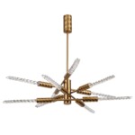 5449/28L L-VISION ODL_EX26 039 сатинированн.латунь/прозрачн./металл/стекло Люстра LED 28W (10*2.8W) 3000K 1260Лм KOLOS