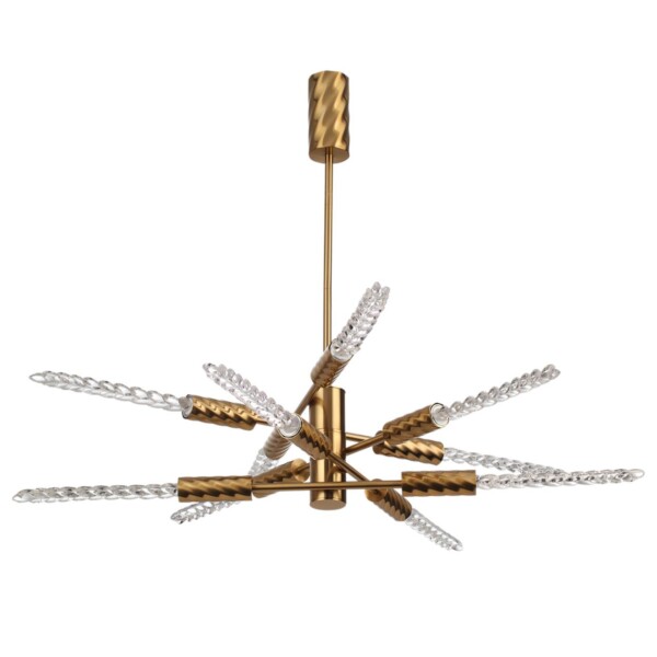 5449/28L L-VISION ODL_EX26 039 сатинированн.латунь/прозрачн./металл/стекло Люстра LED 28W (10*2.8W) 3000K 1260Лм KOLOS