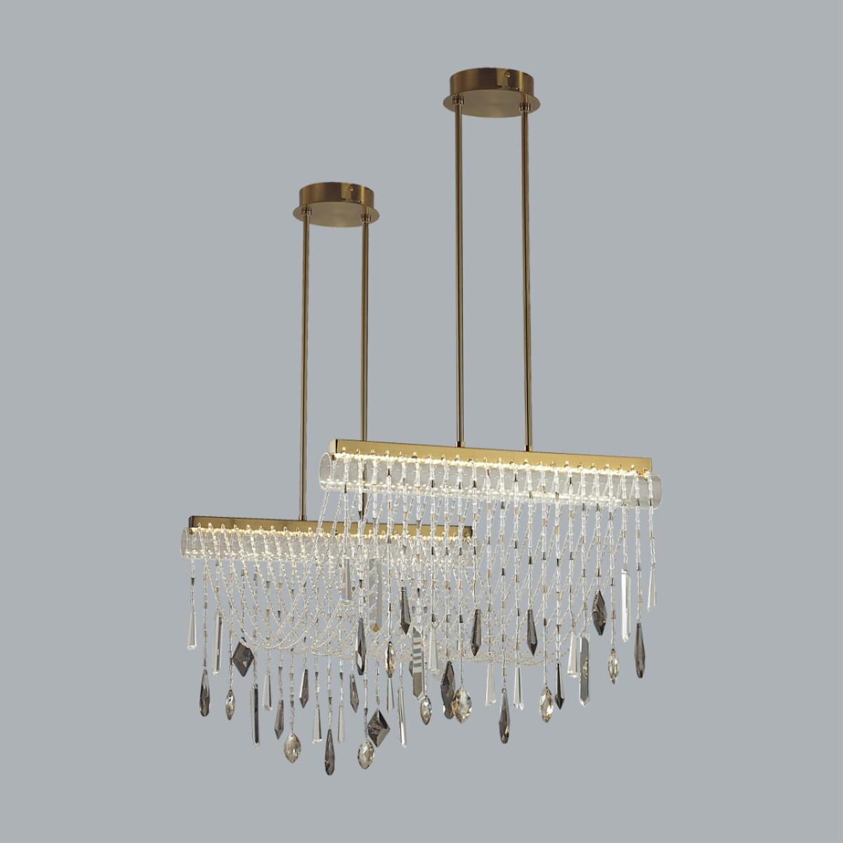 5420/48L HALL ODL_EX25 065 античная бронза/металл/стекло/хрусталь Люстра LED 2*24W (два вывода) 4000K 2239Лм AFINA — изображение 3