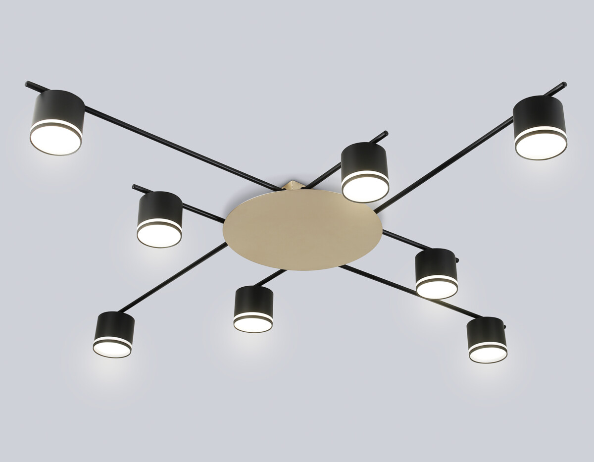 FL51760/8 BK/GD черный/золото GX53/8 max 12W 870*870*95 — изображение 1