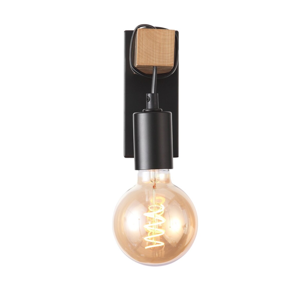 SL1142.401.01 Светильник настенный Черный, Светлое дерево E27 1*60W BAGETTI — изображение 9