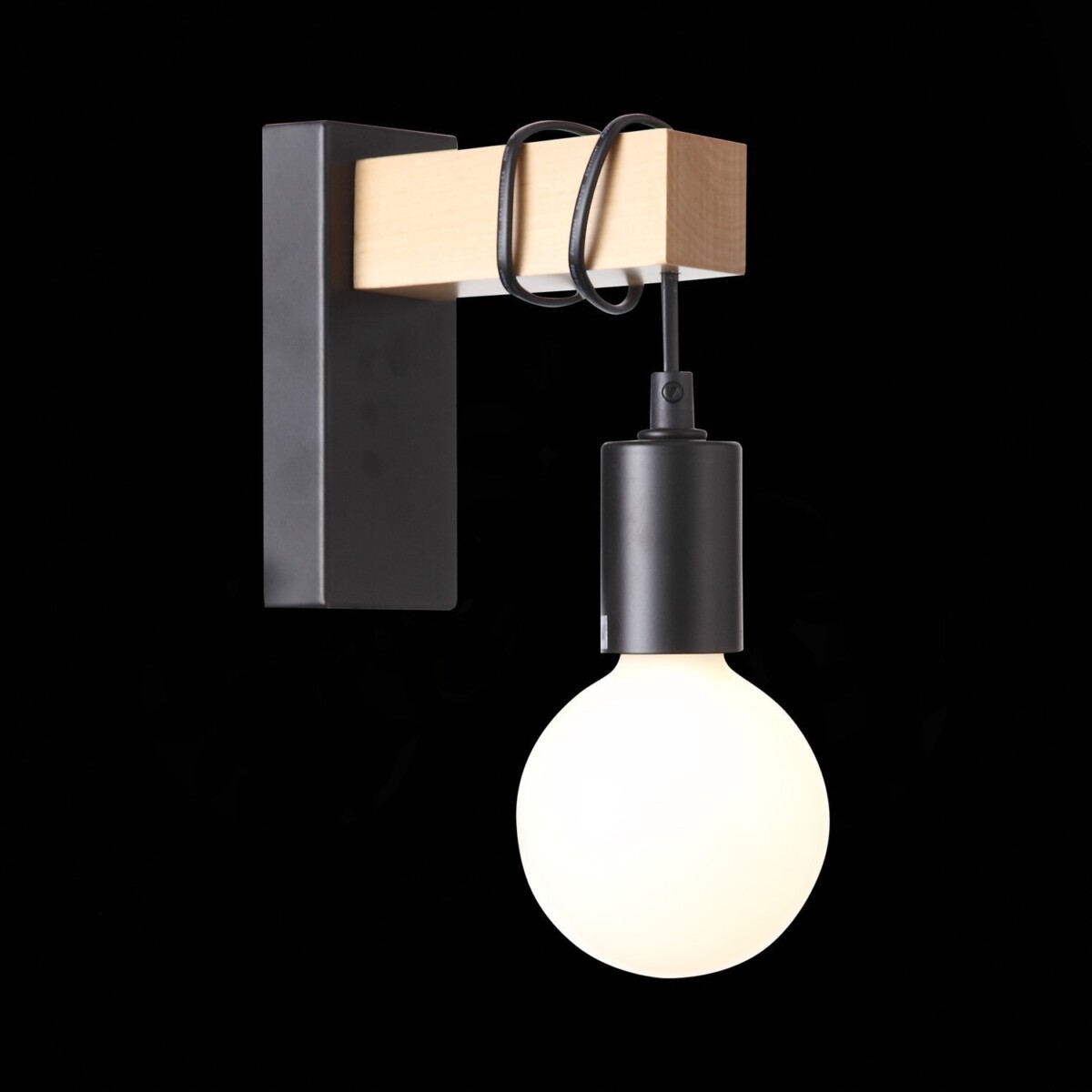 SL1142.401.01 Светильник настенный Черный, Светлое дерево E27 1*60W BAGETTI — изображение 10