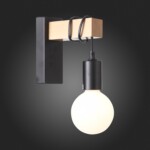 SL1142.401.01 Светильник настенный Черный, Светлое дерево E27 1*60W BAGETTI — изображение 11