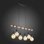 SL1142.403.06 Светильник подвесной Черный, Светлое дерево E27 6*60W BAGETTI — изображение 5