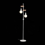 SL1142.505.01 Светильник напольный Белый, Светлое дерево E27 2*60W BAGETTI