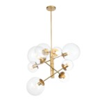 SL1150.203.08 Светильник подвесной ST-Luce Матовое золото/Прозрачный E27 8*40W (из 3-х коробок) LIORA — изображение 6