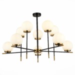 SL1203.402.10 Люстра потолочная ST-Luce Черный, Латунь/Белый E27 10*60W LIMANO — изображение 3