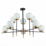 SL1203.402.10 Люстра потолочная ST-Luce Черный, Латунь/Белый E27 10*60W LIMANO — изображение 4