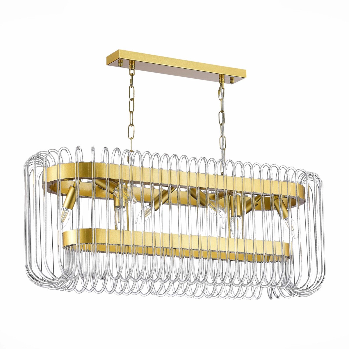 SL1228.203.08 Люстра подвесная ST-Luce Золотистый/Прозрачный E14 8*40W GROSSETO — изображение 4