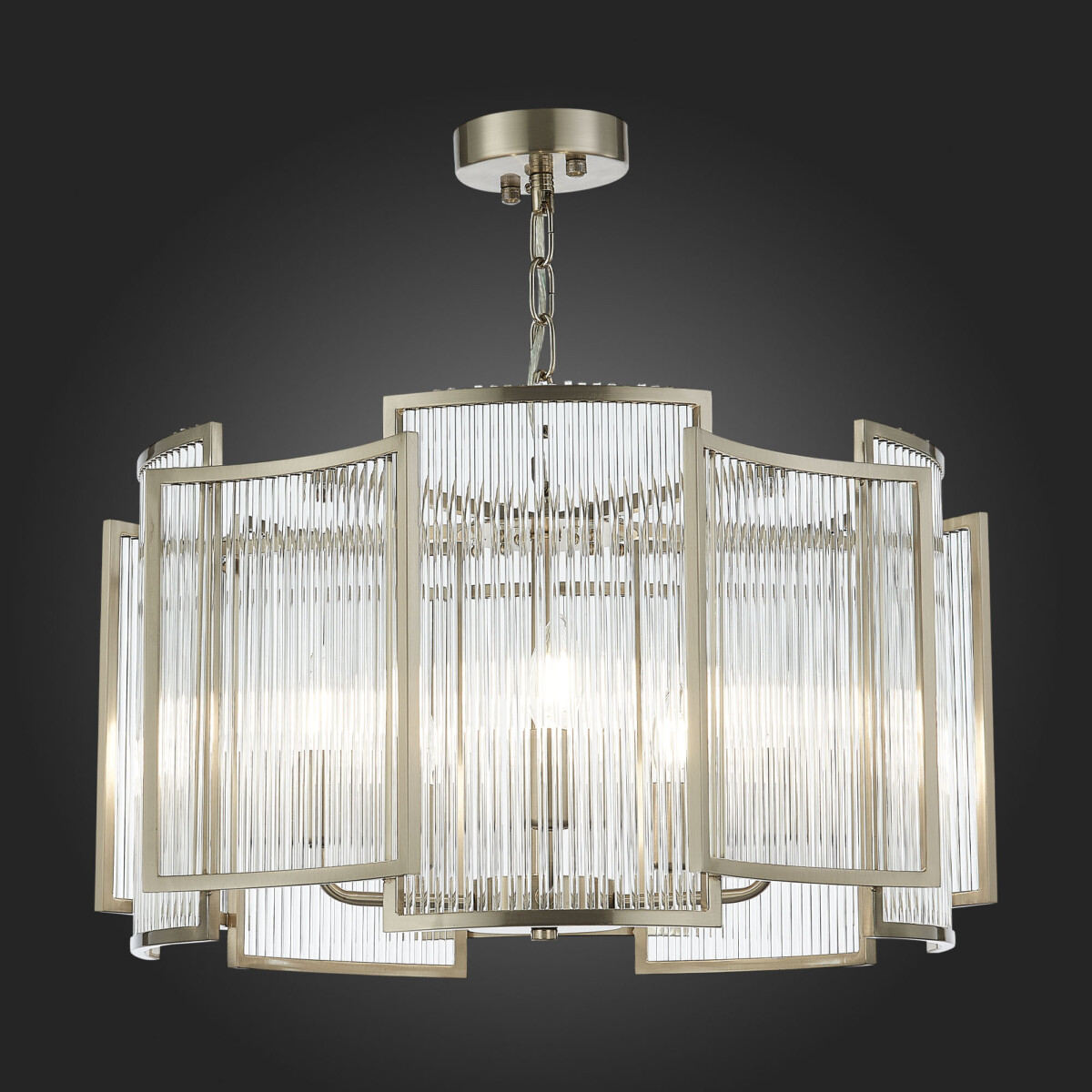 SL1234.103.05 Люстра подвесная ST-Luce Никель/Прозрачный, Никель E14 5*60W COSENZA — изображение 2