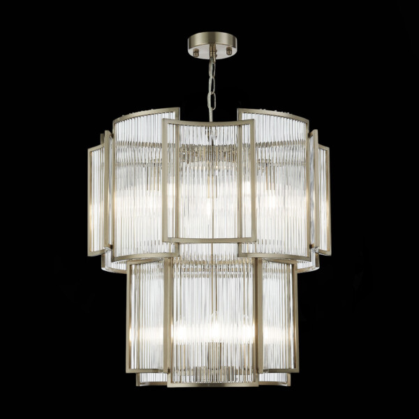 SL1234.103.08 Люстра подвесная ST-Luce Никель/Прозрачный, Никель E14 8*60W COSENZA