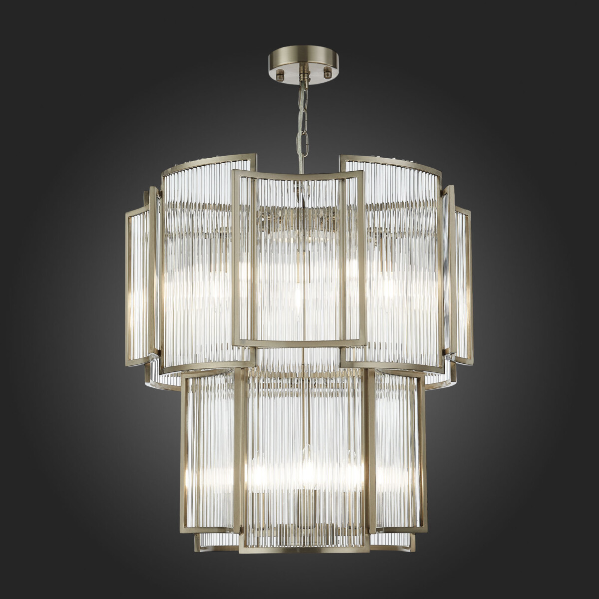 SL1234.103.08 Люстра подвесная ST-Luce Никель/Прозрачный, Никель E14 8*60W COSENZA — изображение 2