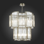 SL1234.103.08 Люстра подвесная ST-Luce Никель/Прозрачный, Никель E14 8*60W COSENZA — изображение 2