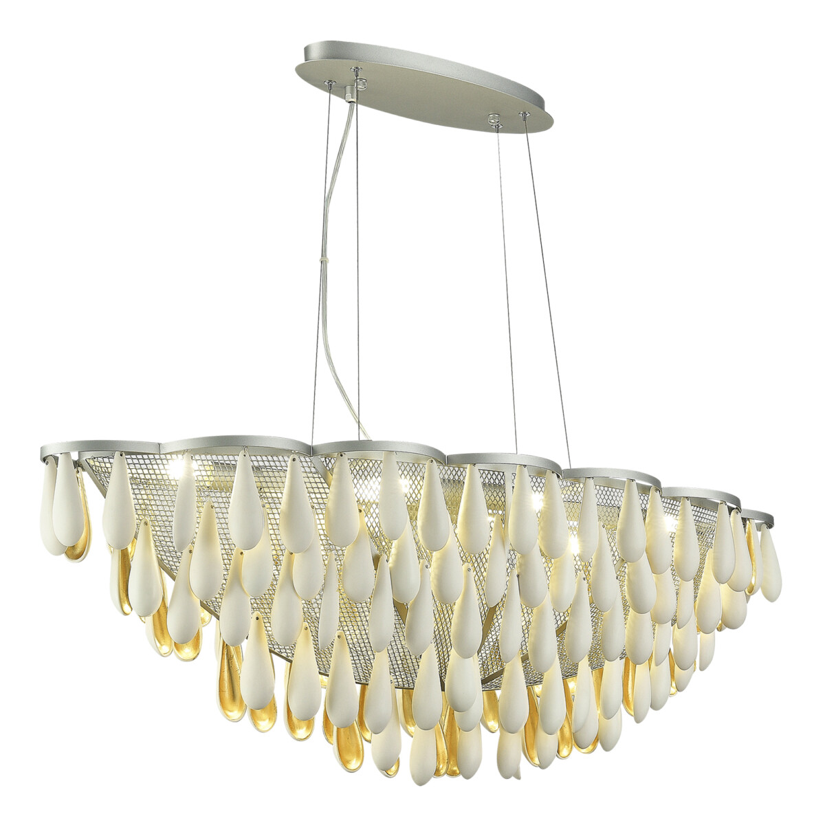 SL1517.103.08 Светильник подвесной ST-Luce Серебристый/Белый, Золотистый E14 8*40W Faenza — изображение 4