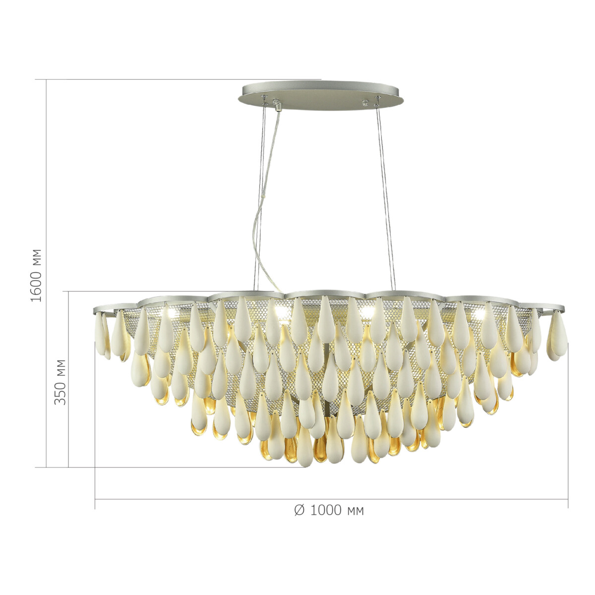 SL1517.103.08 Светильник подвесной ST-Luce Серебристый/Белый, Золотистый E14 8*40W Faenza — изображение 5