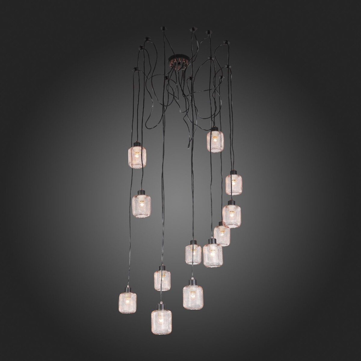 SL193.303.12 Светильник подвесной Черный/Латунь,Прозрачный E27 12*60W FORTO — изображение 2