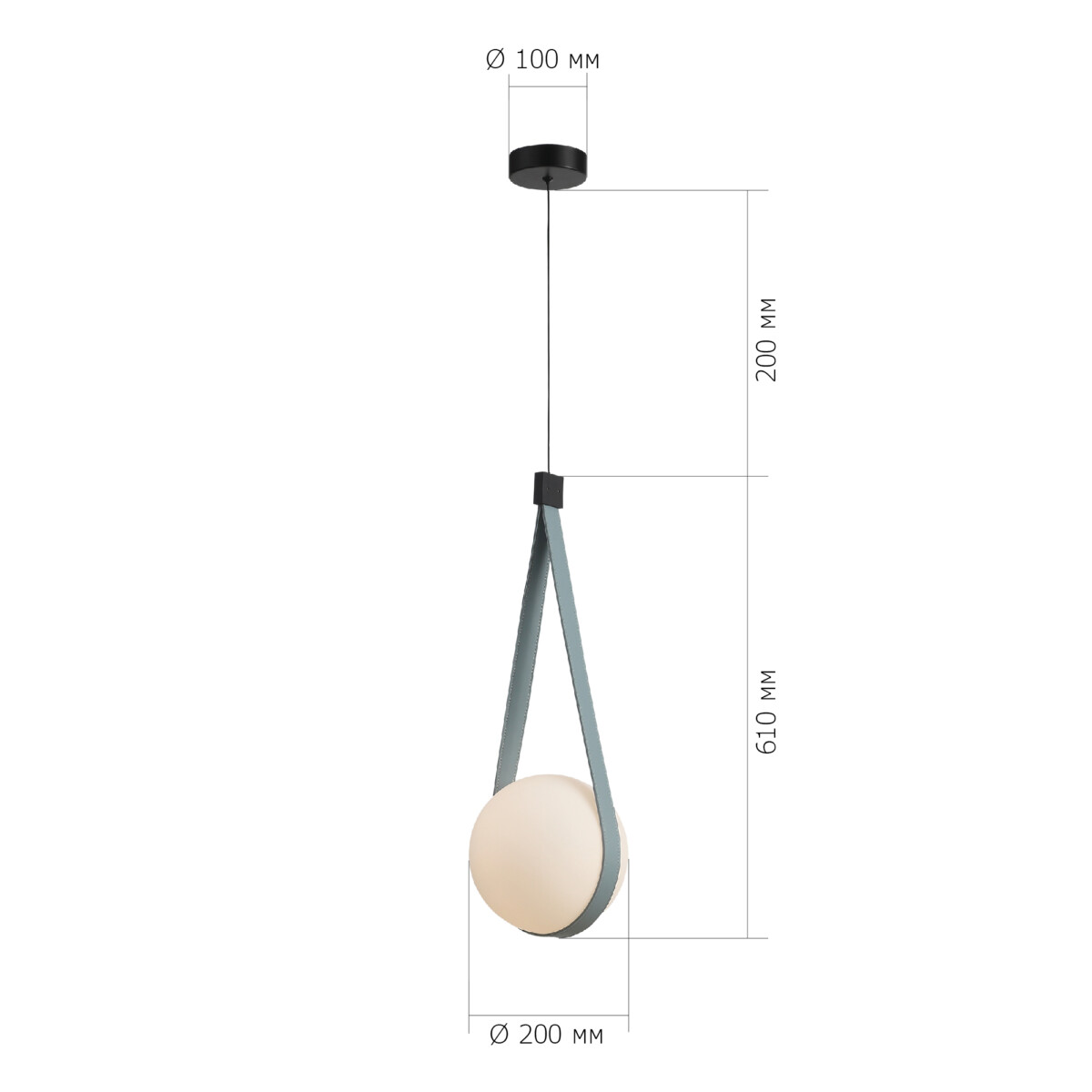 SL2002.423.01 Светильник подвесной ST-Luce Черный, Голубой/Белый E27 1*60W MOONBAG — изображение 2