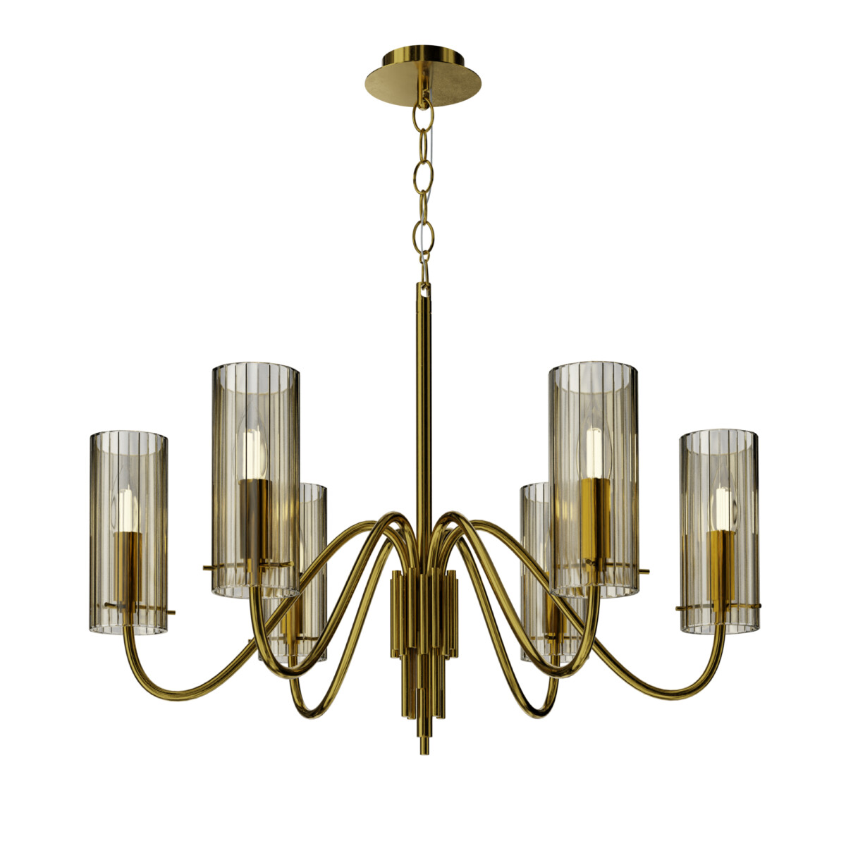 SL2005.303.06 Светильник подвесной ST-Luce латунь/коньячный E14 6*40W SANTORI — изображение 3