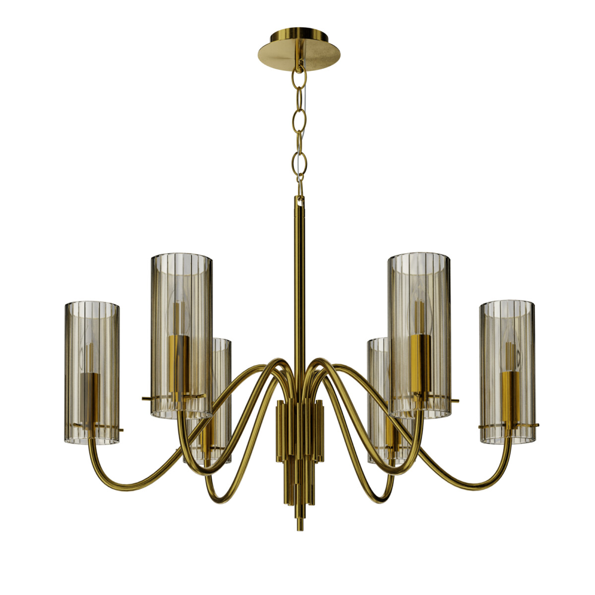 SL2005.303.06 Светильник подвесной ST-Luce латунь/коньячный E14 6*40W SANTORI — изображение 4