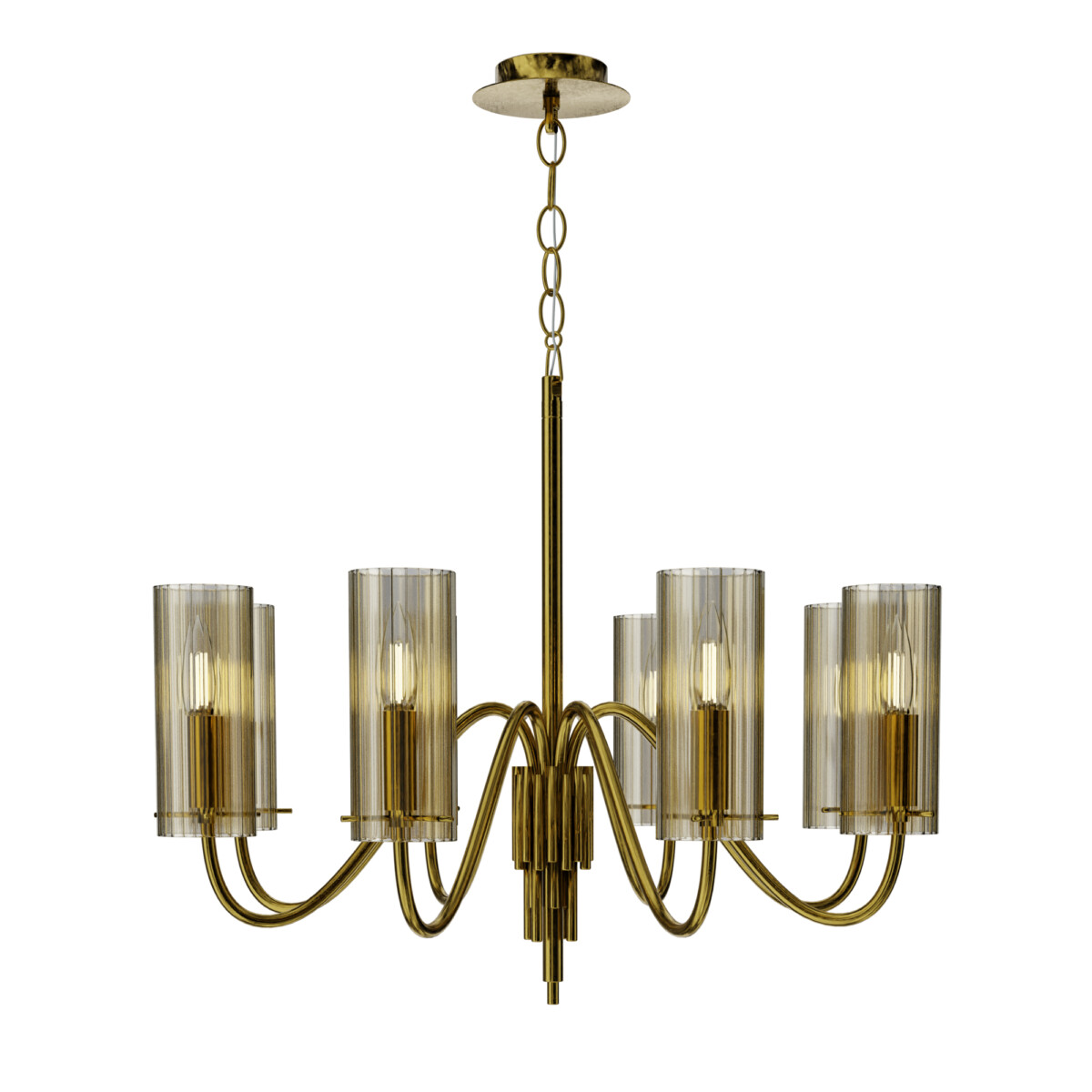 SL2005.303.08 Светильник подвесной ST-Luce латунь/коньячный E14 8*40W SANTORI — изображение 1