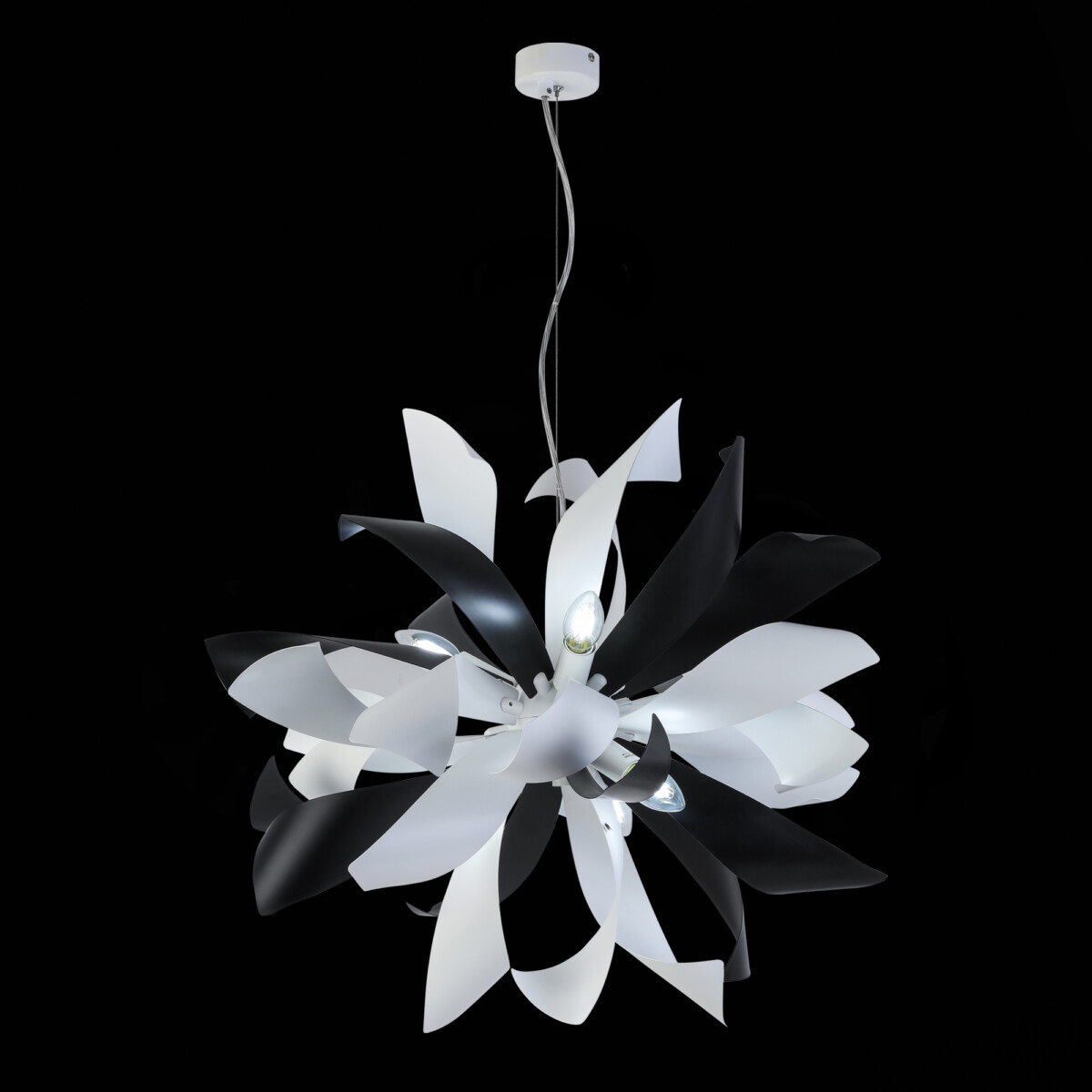 SL453.453.06E Люстра подвесная ST-Luce Черный, Белый/Черный, Белый E14 6*40W SPIRAGLIO — изображение 1