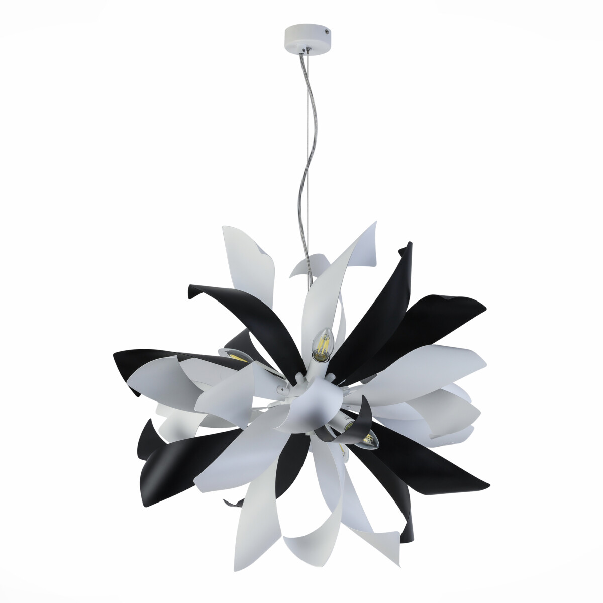 SL453.453.06E Люстра подвесная ST-Luce Черный, Белый/Черный, Белый E14 6*40W SPIRAGLIO — изображение 6