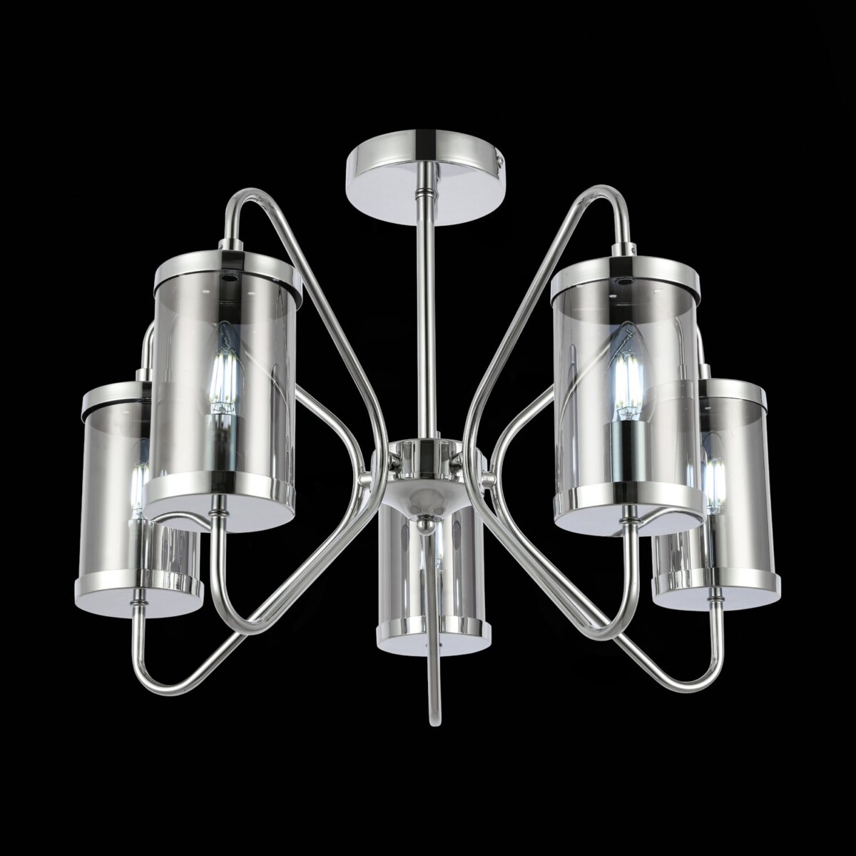 SLE102302-05_01B SLE102302-05 Светильник потолочный Хром/Дымчатый E14 5*40W VALIERI — изображение 1