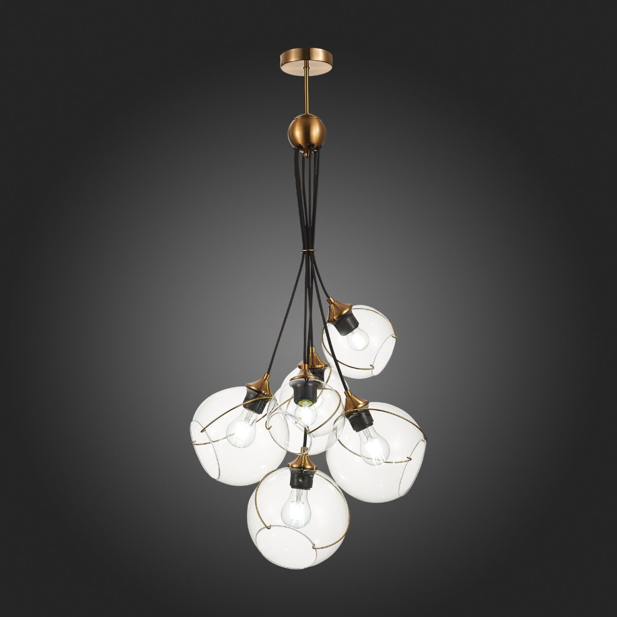 SLE103103-06 Светильник подвесной Золотистый/Прозрачный E27 6*60W SATTURO — изображение 2