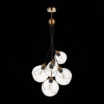 SLE103103-06 Светильник подвесной Золотистый/Прозрачный E27 6*60W SATTURO — изображение 4