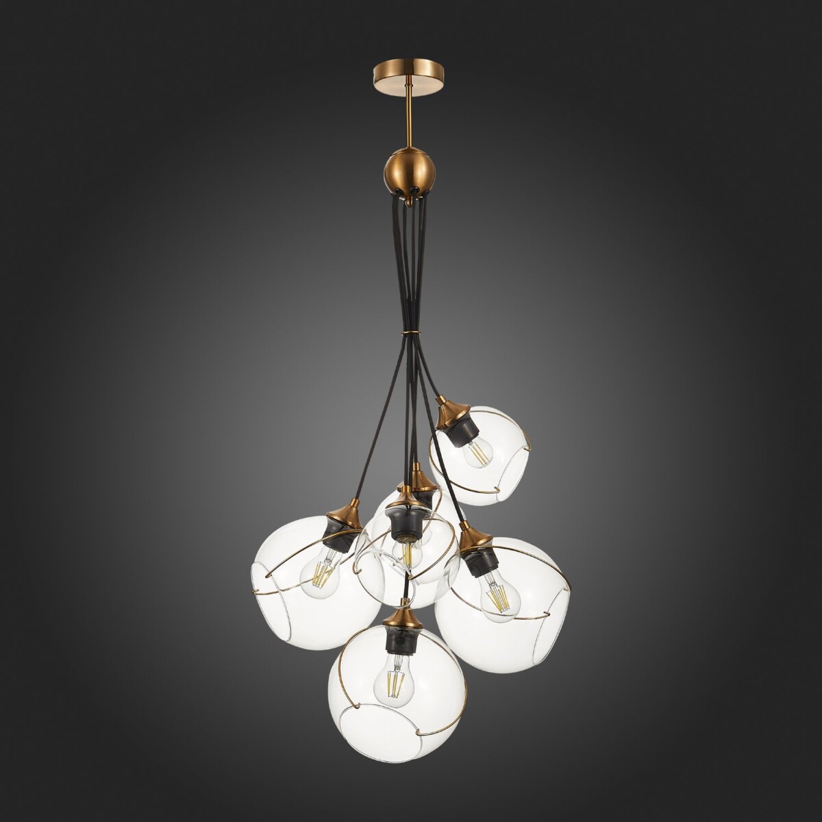 SLE103103-06 Светильник подвесной Золотистый/Прозрачный E27 6*60W SATTURO — изображение 5